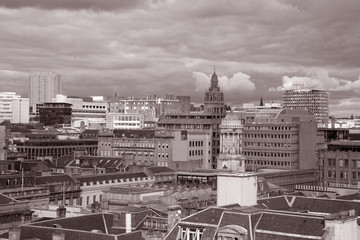 Glasgow Cityscape in Sepia Black and White Tone