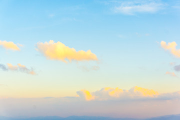 Colourful sky with cloud while sunset