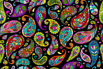 Materiał do szycia Paisley ornament, seamless pattern for your design