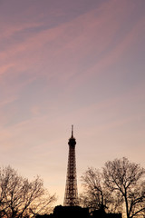 Eiffel Tower at Dusk in Paris, France