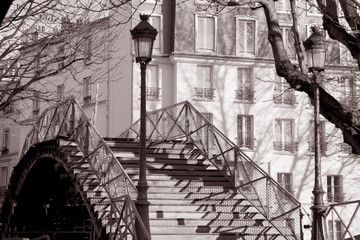 Bridge over Canal St Martin in Paris, France
