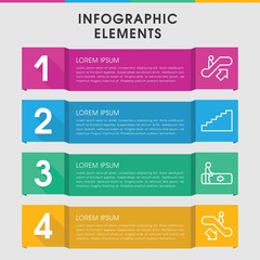 Stairway infographic design with elements.