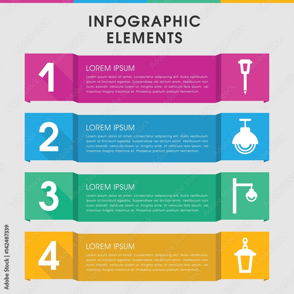 Poster lamppost infographic design with elements.