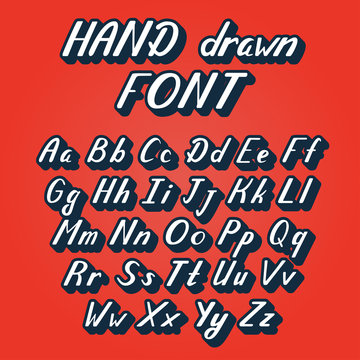 Handwritten lettering vector font alphabet