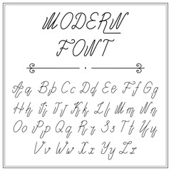 Handwritten lettering font alphabet