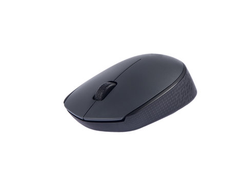 Gray computer mouse  over white isolated background
