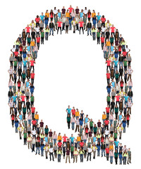 Buchstabe Q Alphabet Leute Menschen People Gruppe Menschengruppe © Markus Mainka