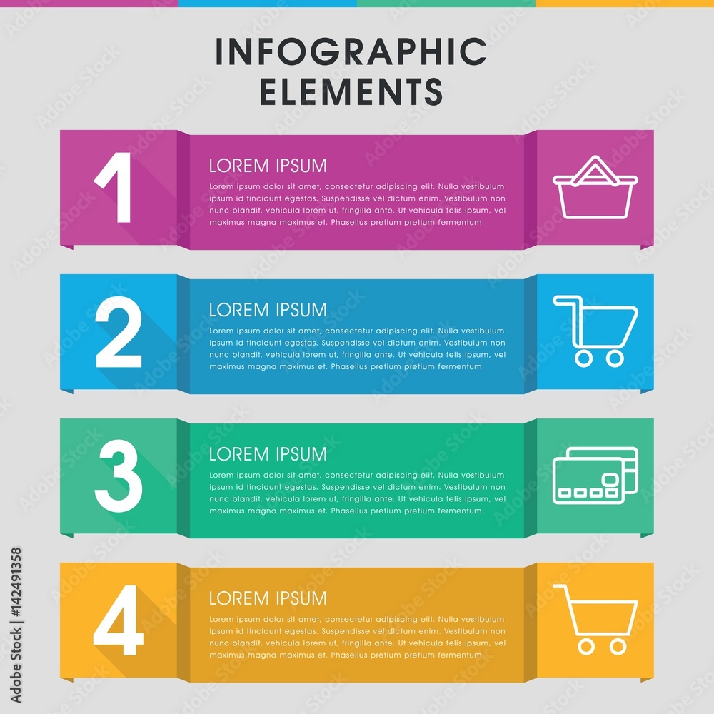Poster commerce infographic design with elements.
