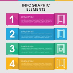 Swinging infographic design with elements.