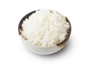 Isolated and clipping path of Japanese rice in bowl.