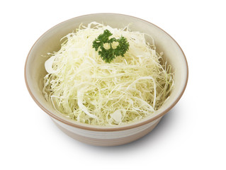 Isolated and clipping path of cabbage in bowl.
