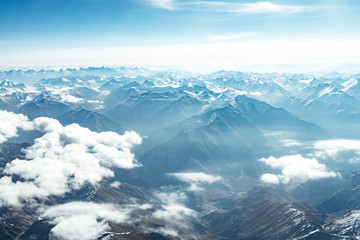 Himalaya mountains. View from the airplane