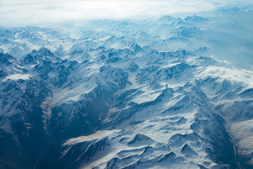 Himalaya mountains. View from the airplane
