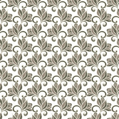 Floral seamless pattern. Hand drawn vector illustration of flowers.