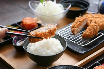 Pork cutlet. Japanese style.