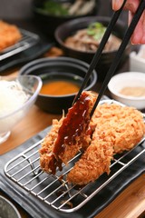 Pork cutlet. Japanese style.