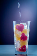 heart in a glass heart splash Red and white