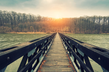 Footbridge vanishing point view