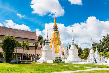 Naklejka premium 700 years old pagoda at Wat Suan Dok in Chiang Mai province of Thailand