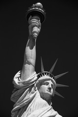 Statue of Liberty, black and white with black sky in New York © andersphoto