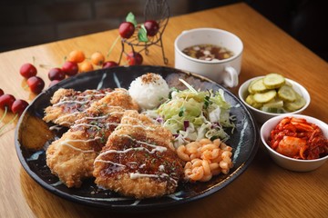 chicken tonkatsu. Japanese style cusine.