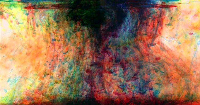 Ink infusion of colors and abstract shapes