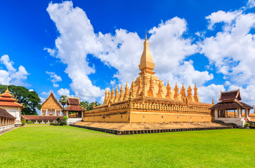 Wat Thap Luang in Vientiane of Laos. They are public domain or treasure of Buddhism, no restrict in copy or use