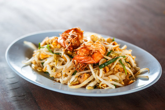 Stir-fried rice noodles, is one of Thailand's national main dish called Pad Thai.