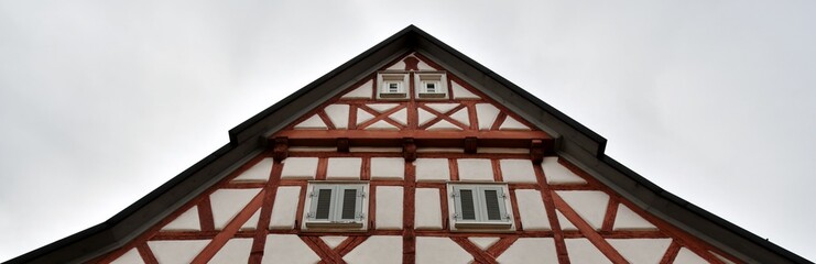 Close up of an old timbered house