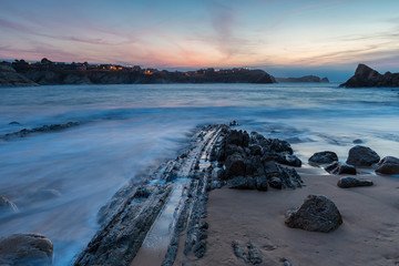 Sunset in the Portio Beach. Liencres. Cantabria. Spain.