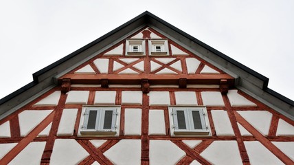 Fototapeta na wymiar Close up of an old timbered house