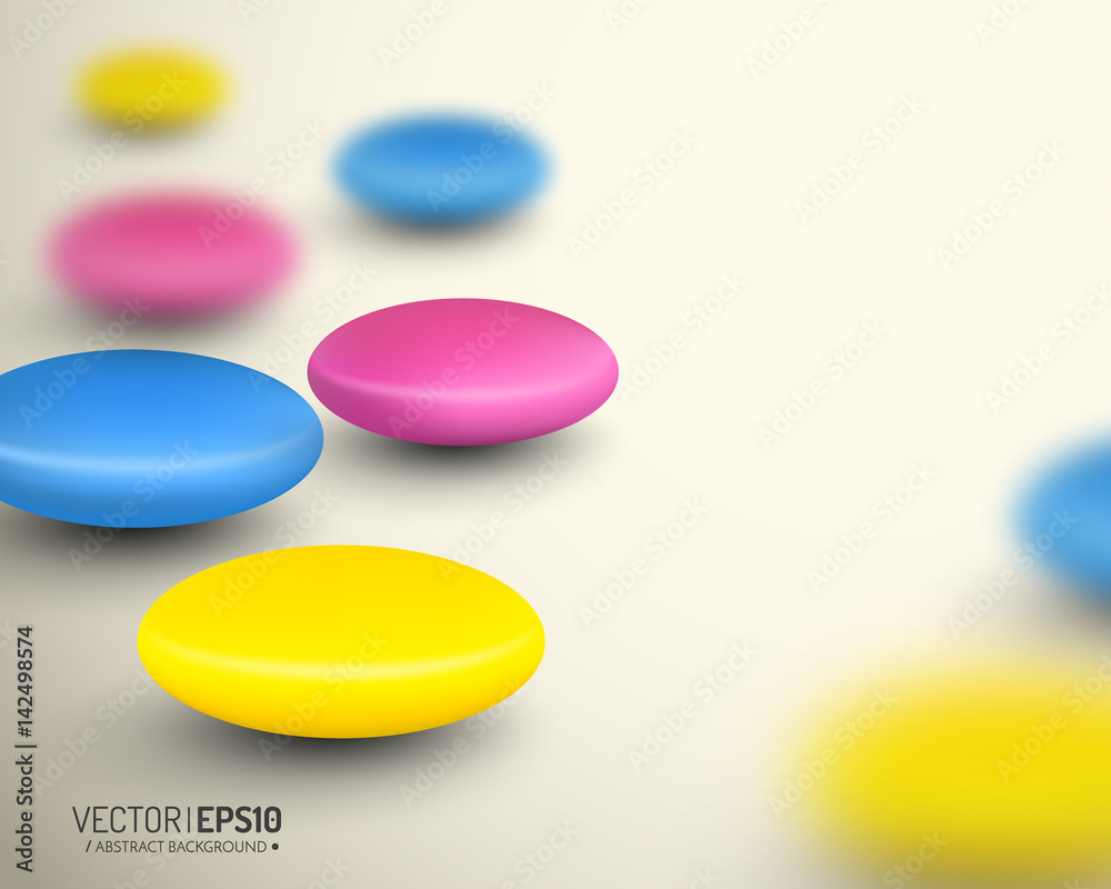 Poster Colorful vector background with place for text and blurred elements