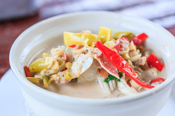 Crab soup is kind of spicy food