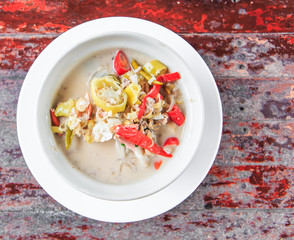 Crab soup is kind of spicy food