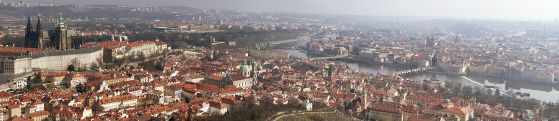Naklejka na ściany i meble Panorama of Prague city
