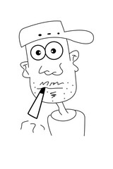 Infographic of a smoker on a white background