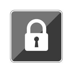 App Button schwarz reflektierend Schloss