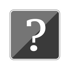 App Button schwarz reflektierend Fragezeichen FAQ