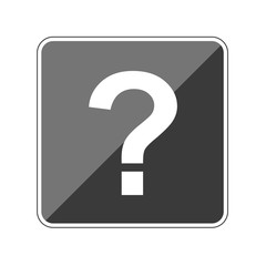 App Button schwarz reflektierend Fragezeichen