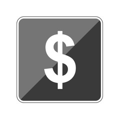 App Button schwarz reflektierend Dollarzeichen Währung