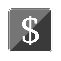 App Button schwarz reflektierend Dollarzeichen