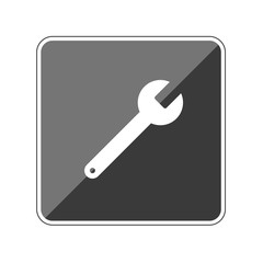 App Button schwarz reflektierend - Schraubenschlüssel - Einstellungen