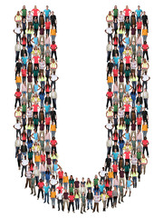Buchstabe U Alphabet Leute Menschen People Gruppe Menschengruppe © Markus Mainka