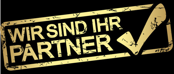 gold stamp with text Wir sind ihr Partner