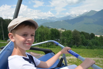 on the cable car