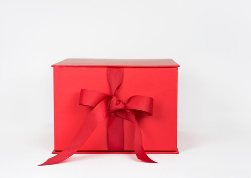 Red Box With Grosgrain Ribbon Bow