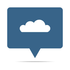 Blaue Sprechblase mit Wolke