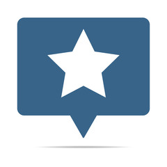 Blaue Sprechblase mit Stern