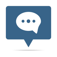 Blaue Sprechblase mit Messenger Symbol