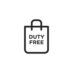 Duty free bag vector icon